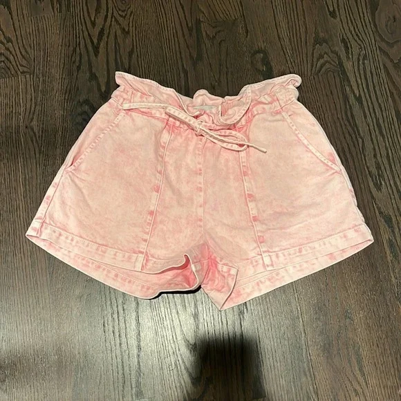 Something Navy Pink Denim Set - Magnolia Ruffle Shirt Jacket & Shorts